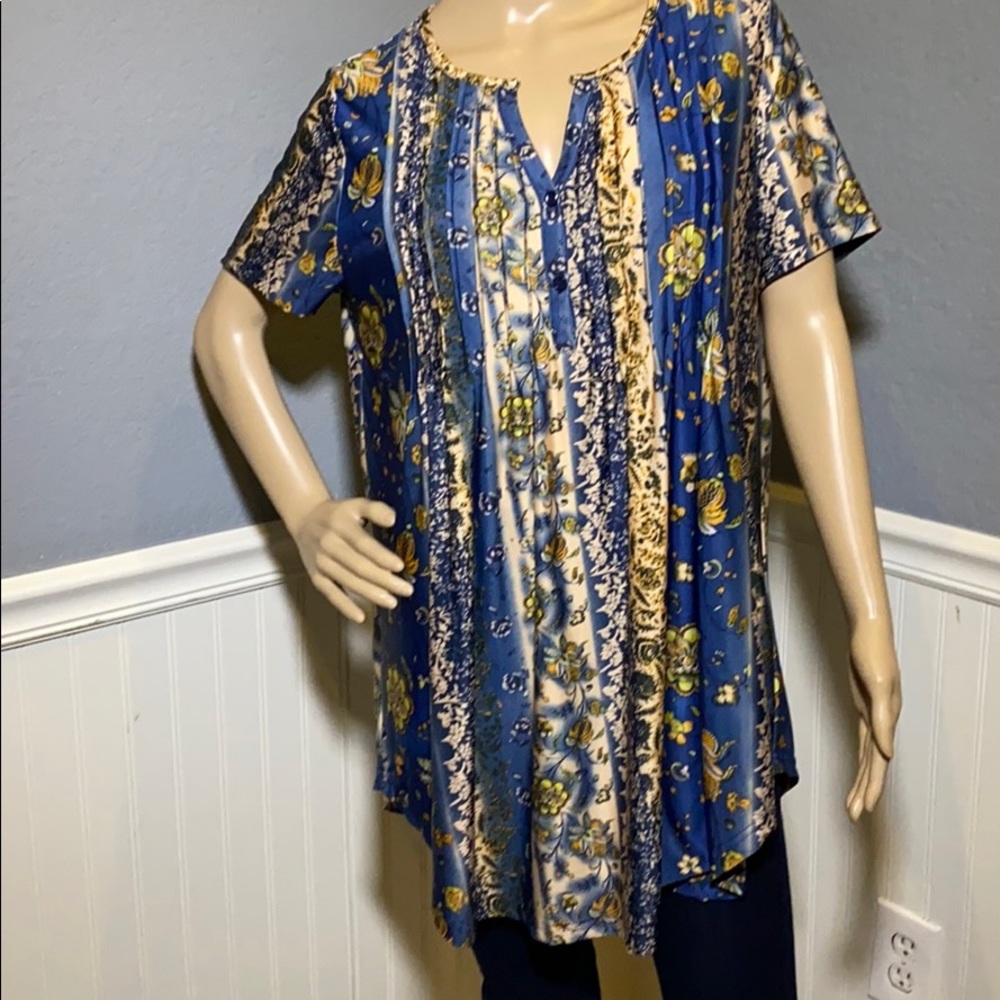 Simply Aster 1X Floral Blouse